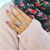 Boho Moonstone Finger Rings Jewelry For Women Charms Ring Party Gift