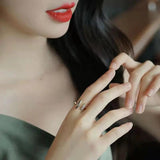Geometric Metal Open Ring Temperament Versatile Ring Female Jewelry