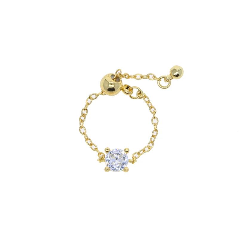 Adjustable Chain Ring for Women with 5A CZ