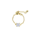Adjustable Chain Ring for Women with 5A CZ