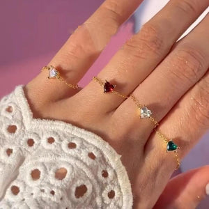 Adjustable Chain Ring for Women with 5A CZ