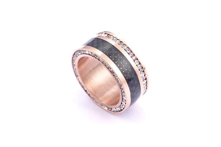 Stainless Steel Round Rings Zircon Finger Anillos