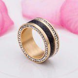 Stainless Steel Round Rings Zircon Finger Anillos