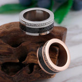 Stainless Steel Round Rings Zircon Finger Anillos