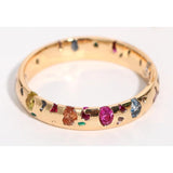 Colorful Punk Style Ring with Broken Cubic Zirconia