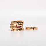 Colorful Punk Style Ring with Broken Cubic Zirconia
