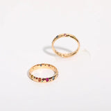 Colorful Punk Style Ring with Broken Cubic Zirconia