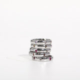 Colorful Punk Style Ring with Broken Cubic Zirconia