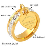 Crystal Stainless Steel Woman Ring - Silver Wedding Party Jewelry
