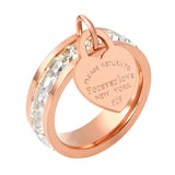 Crystal Stainless Steel Woman Ring - Silver Wedding Party Jewelry