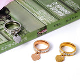 Crystal Stainless Steel Woman Ring - Silver Wedding Party Jewelry