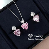 Pink Heart CZ Jewelry Set Princess CC917