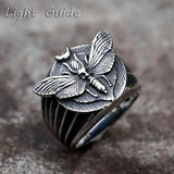 Men's Stainless Steel Butterfly Moth Ring