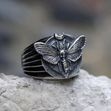 Men's Stainless Steel Butterfly Moth Ring