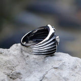 Men's Stainless Steel Butterfly Moth Ring