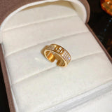 Geometric Letter Opening Ring Women's Jewelry