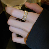 Geometric Letter Opening Ring Women's Jewelry
