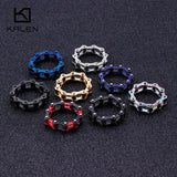 Colorful Stainless Steel Motorcycle Chain Ring for Men Party Jewelry