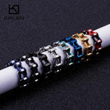 Colorful Stainless Steel Motorcycle Chain Ring for Men Party Jewelry