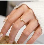 CZ Stainless Steel 18k Twist Stackable Rings Women Wedding Ring