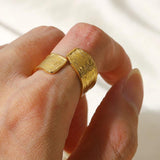Uworld Stainless Steel Rings For Women Metal Plated Statement Jewelry Gift