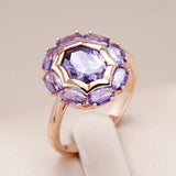 Kinel Oval Purple Zircon Ring 585 Rose Fine Jewelry
