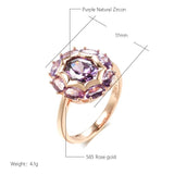 Kinel Oval Purple Zircon Ring 585 Rose Fine Jewelry