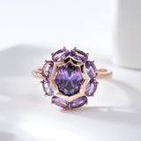 Kinel Oval Purple Zircon Ring 585 Rose Fine Jewelry
