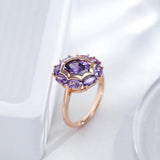 Kinel Oval Purple Zircon Ring 585 Rose Fine Jewelry