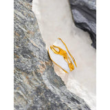 Enamel Creative Irregular Stainless Steel Open Ring Women Jewelry