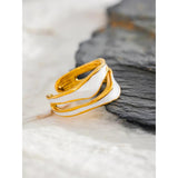 Enamel Creative Irregular Stainless Steel Open Ring Women Jewelry