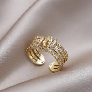 14K Plated Zircon Cross Ring for Women