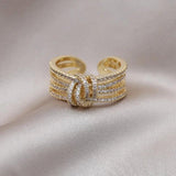 14K Plated Zircon Cross Ring for Women
