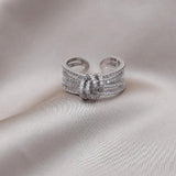 14K Plated Zircon Cross Ring for Women
