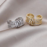14K Plated Zircon Cross Ring for Women