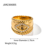 Uworld Vintage Stainless Steel Twist Eyes Ring CZ Zirconia
