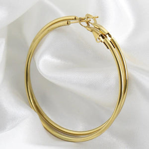 Stainless Steel Hoop Earrings 40-50MM Women Ear Jewelry Trends