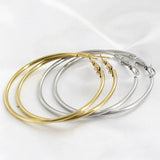 Stainless Steel Hoop Earrings 40-50MM Women Ear Jewelry Trends
