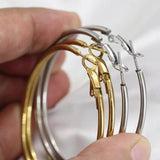 Stainless Steel Hoop Earrings 40-50MM Women Ear Jewelry Trends