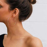 Stainless Steel Hoop Earrings 40-50MM Women Ear Jewelry Trends