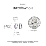 Purple CZ U-Shaped Earrings for Women - Silver Jewelry Gift