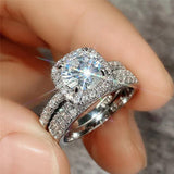 Zircon Couple Ring Men Women Party Engagement Jewelry