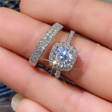 Zircon Couple Ring Men Women Party Engagement Jewelry