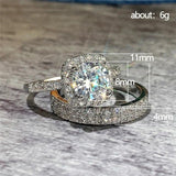 Zircon Couple Ring Men Women Party Engagement Jewelry