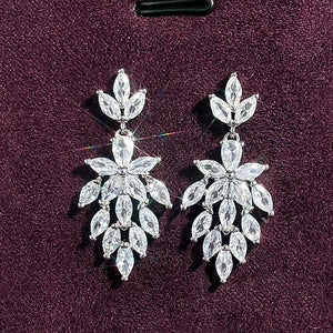 Bridal Marquise Crystal Zirconia Dangle Earrings