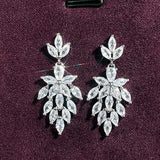Bridal Marquise Crystal Zirconia Dangle Earrings