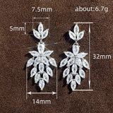 Bridal Marquise Crystal Zirconia Dangle Earrings