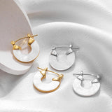 Round Disc Metal Shell Earrings for Women Girls