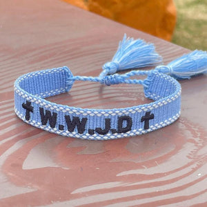 WWJD Woven Bracelets Adjustable Stacking Jewelry