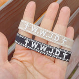 WWJD Woven Bracelets Adjustable Stacking Jewelry